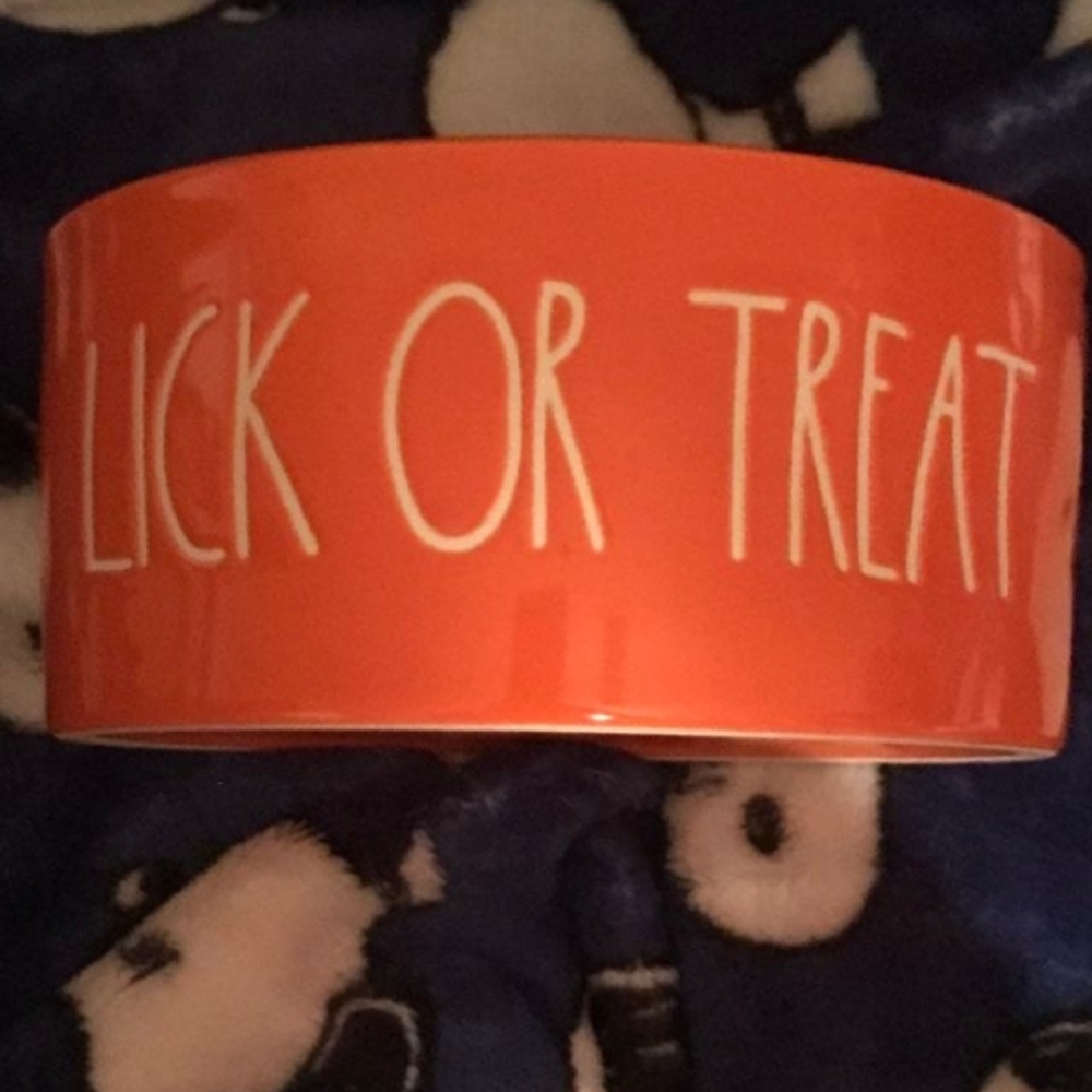 NWT Rae Dunn by Magenta Lick or Treat Medium Pet Dish